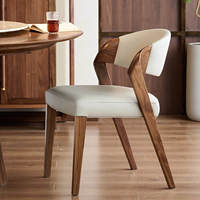 Chaises de restaurant en bois de frêne de style nordique, dossier incurvé ergonomique, siège rembourré, ensemble de table à manger en métal