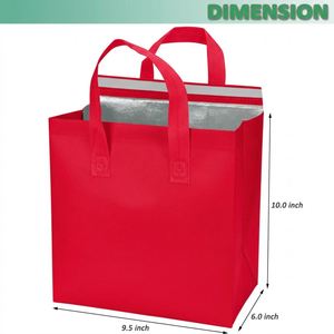 Custom <b>Disposable</b> Non Woven Aluminum Foil Laminated Thermal <b>Barbecue</b> Insulation Packaging Bag Silk Screen Printed Shoulder - Product Image 4