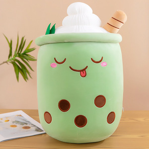 <span class=keywords><strong>Coussin</strong></span> géant en peluche Boba Tea 70 cm lesté, super doux et moelleux, design mignon pour les soirées cinéma et la lecture confortable - Product Image 1