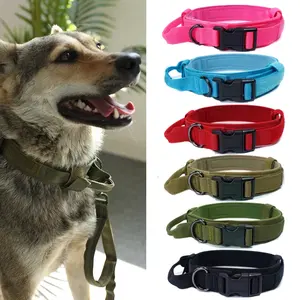 Großhandel Hochwertige Hochleistungs-Metalls chnalle Haustier Hund Trainings halsband Großes Hunde halsband und Leine Set Taktisches Hunde halsband - Product Image 1