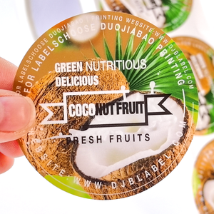 Custom Logo Stickers Die Cut Round Circle Shape Personalized <b>Label</b> for Brand Autocollants Personnalises Alimentaires - Product Image 1