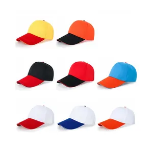 6 Panel Color Block 100% Cotton Custom Design Print Logo Embroidery Baseball Cap