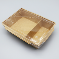 Boîte à lunch en kraft jetable et recyclable personnalisée avec couvercle pour les chips et les en-cas