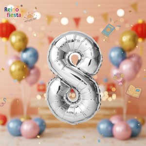 ลูกโป่งอลูมิเนียมตัวอักษรสีเงินขนาด16นิ้ว8ไมลาร์สำหรับตกแต่งงานปาร์ตี้วันแม่วันตรุษจีน - Product Image 3
