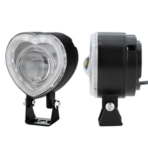 Heart Shaped Motorcycle Spotlight White Yellow Flash Iridescent Halo Projection Lens Front Upgrade Aluminum Alloy - Product Image 3