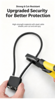 Kunci Kabel Baja Portabel Berkualitas Tinggi dengan Kunci, Kunci Pengaman Kabel Baja dengan Kunci Berbeda