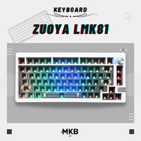 LMK81 Kit Keyboard Mekanik Nirkabel Tri Mode CNC Aluminium Gasket Barebones dengan Tombol Putar, Lampu Latar RGB, dan Dukungan VIA 81-Tombol