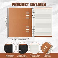 Carnet de planification A5 à 6 anneaux en cuir, rechargeable, personnalisable OEM/ODM, couleur personnalisée, emballage personnalisé, pour bureau professionnel