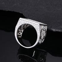 Nouvelle arrivée Hip Hop rappeurs bijoux 925 argent Sterling VVS Moissanite bague géométrique pour homme