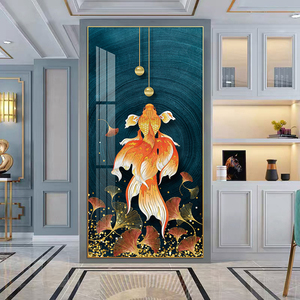 Une carpe orange peintures et art mural pour la décoration de la maison mer vie <span class=keywords><strong>poisson</strong></span> animal cristal porcelaine peinture impression sur toile et poster - Product Image 2
