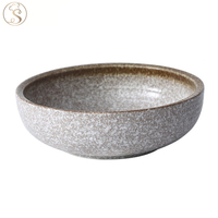12 "Vaisselle en porcelaine populaire Restaurant Hôtel Grand saladier en céramique noire à salade de fruits