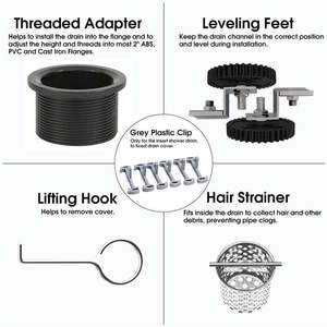 Оптовая Продажа с фабрики 36 дюймов SUS304 напольный дренаж из нержавеющей стали с плиточной вставкой 2-в-1 линейный Невидимый напольный дренаж - Product Image 6