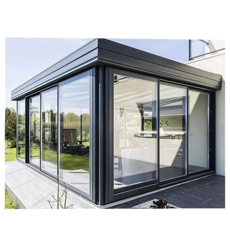 Modern sunroom cam ev ücretsiz ayakta veranda sunroom ev 4 sezon alüminyum cam sunrooms