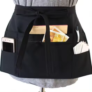 Cameriera cameriere mezzo grembiule insegnante vita Utility grembiule bistrot mezzo grembiule con cerniera tasca <span class=keywords><strong>per</strong></span> la casa e la cucina - Product Image 1