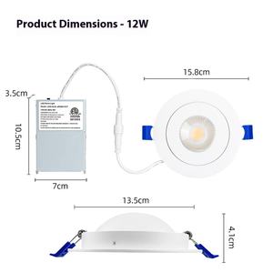 2025 vente en gros Anti-éblouissement rotatif 9w 12w Trimless Design projecteur réglable encastré Downlights <span class=keywords><strong>LED</strong></span> plafonnier - Product Image 4