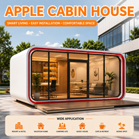Cabine préfabriquée personnalisable Tiny Apple, maison mobile préfabriquée, bureau en capsule, mini-maison Apple, maisonnette Apple
