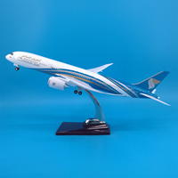 Modèle d'avion Oman Air B787 de 47 cm, haute simulation avec éclairage LED, train d'atterrissage, en résine ABS, ornement pour exposition