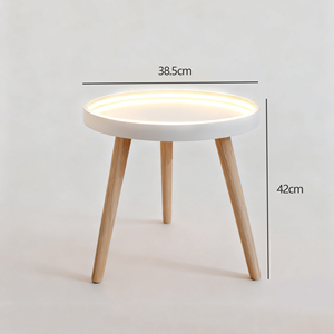 <span class=keywords><strong>Mesa</strong></span> de Centro LED Pequeña Desmontable para Sala de Estar con Decoración de Patas de Madera, <span class=keywords><strong>Mesa</strong></span> de Té Pequeña para Sala de Estar, Dormitorio o Balcón - Product Image 3