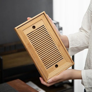 Bamboo <b>Tea</b> Tray Rectangular Mini Size For Kung Fu <b>Tea</b> <b>Sets</b> Household Use Elegant Design - Product Image 1