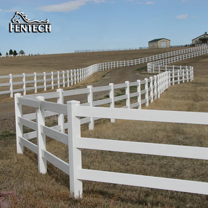 Venta caliente de fábrica 2/3/4 Rail Vinilo de plástico barato PVC Caballo Paddock Farm Fence Post Ranch White - Product Image 5