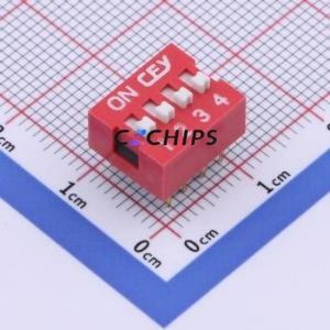 DS1040-04RN DIP Switch Through hole Component (THT) Switch 4 2.54mm Red - Product Image 1