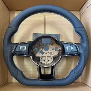 Volante de Cuero Línea <span class=keywords><strong>R</strong></span> para <span class=keywords><strong>Volkswagen</strong></span> VW Golf 6 Golf 7 7.5 MK 6 7 7.5 GTI GTD GTE <span class=keywords><strong>R</strong></span> <span class=keywords><strong>Polo</strong></span> Passat Tiguan Passat Scirocco - Product Image 1