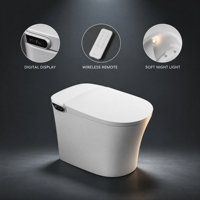 WC intelligent avec fonction bidet, lavage intime, chauffage instantané, veilleuse douce, cuvette allongée, drainage S-Trap/P-Trap
