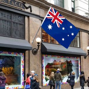 ธงออสเตรเลียขนาด 3x5 ฟุต ทำจากผ้าโพลีเอสเตอร์ พร้อมห่วงทองเหลืองสองวง สำหรับแขวนผนัง ตกแต่งภายนอกและภายในอาคาร - Product Image 2