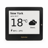 Calendario Meteorológico de Escritorio Kylendar Mini con Pantalla de Papel Electrónico de 4.2 Pulgadas para Cafetería, Tienda Minorista, Visualización de Fecha y Hora, Decoración Inteligente para Escritorio con WiFi