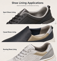 Cuir synthétique PU en daim respirant, écologique, double face, résistant à l'abrasion, 0,7-1,4 mm, pour doublure et semelle intérieure de chaussures
