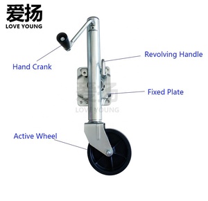 1200lbs домкрат для прицепа с жокейным колесом, оцинкованный одиночный 6-дюймовый колесный домкрат со стальной ручкой - Product Image 3
