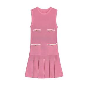 Vestido Mini de Punto Plisado Ancho, Moderno y Chic para <span class=keywords><strong>Mujer</strong></span>, Verano, Sin Mangas, Vestidos Femeninos, Vestidos, Robe <span class=keywords><strong>Mujer</strong></span> - Product Image 2