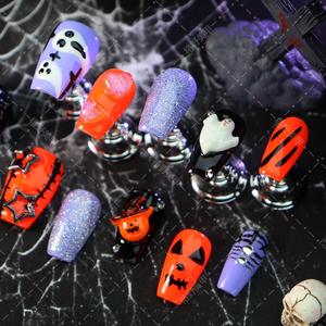 Calcomanías de <span class=keywords><strong>uñas</strong></span> <span class=keywords><strong>acrílicas</strong></span> de larga duración hechas a mano de lujo cuadrado ataúd corto personalizable de Halloween al por mayor para dedo - Product Image 1