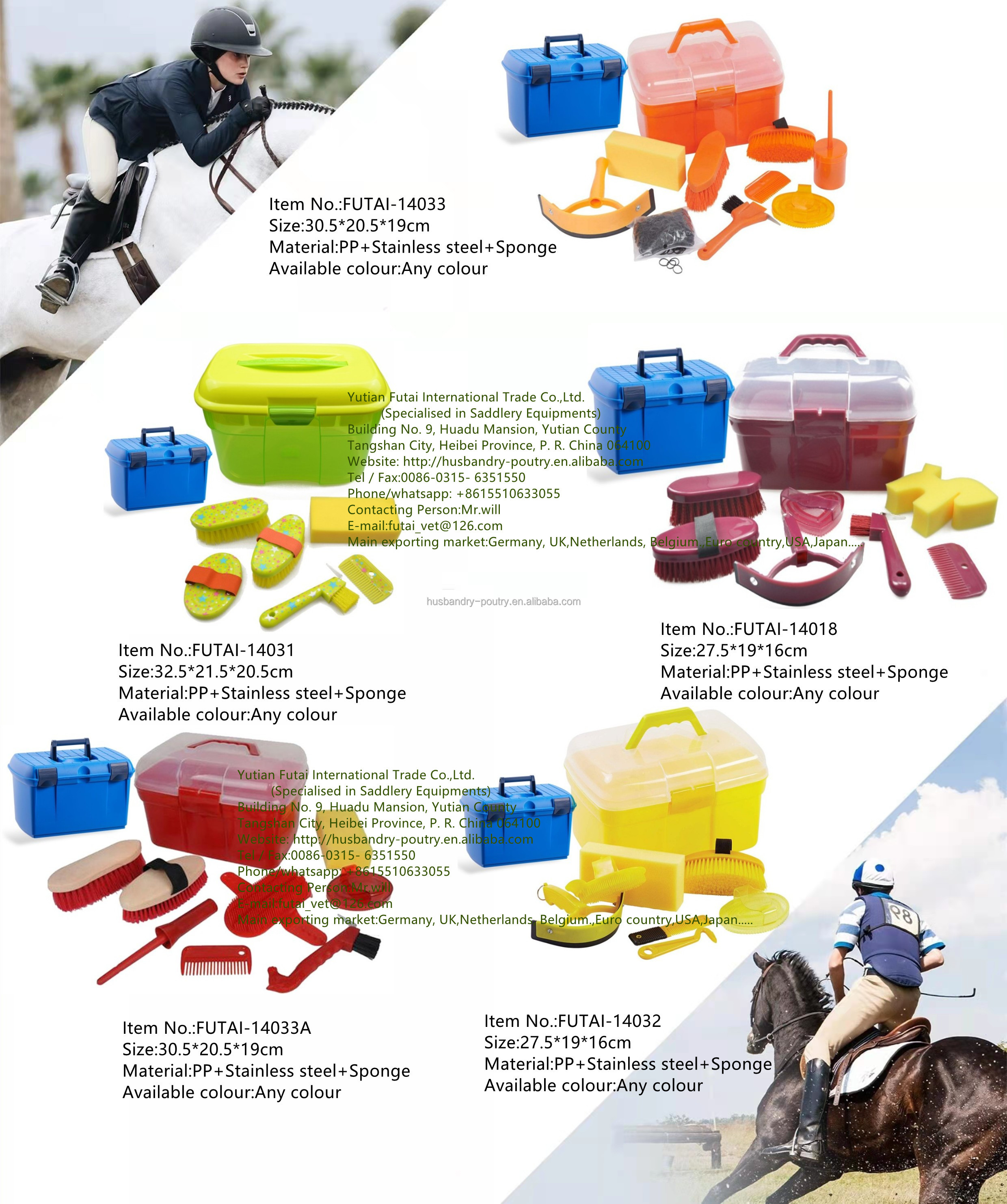 Kit De Toilettage Showman Pour Cheval - 6 Pièces Avec Sac
