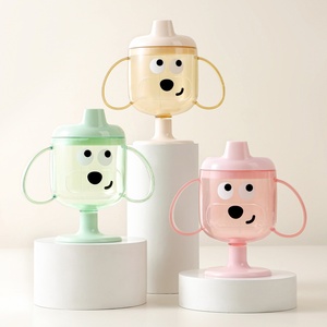 แก้วซิลิโคนกันน้ำแบบมีหูจับสำหรับเด็ก ปลอดสาร BPA  พร้อมโลโก้/สีตามสั่ง  แก้วน้ำเด็กแบบใช้ซ้ำได้  แก้วป้อนอาหารเด็กแบบปรับแต่งได้ - Product Image 1