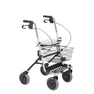 Careage rolador dobrável para caminhador, alta qualidade, leve, de alumínio, quatro rodas, 150mm, adultos, com freio