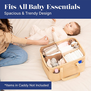 Organisateur <span class=keywords><strong>de</strong></span> couches pour bébé en feutre avec logo personnalisé, sac <span class=keywords><strong>de</strong></span> rangement portable pour <span class=keywords><strong>la</strong></span> crèche avec poignées et poches latérales, idéal comme <span class=keywords><strong>cadeau</strong></span> pour les soins <span class=keywords><strong>de</strong></span> bébé - Product Image 4