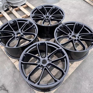 Cerchi Forgiati Personalizzati GPW per <span class=keywords><strong>Porsche</strong></span> 22x12 21x9.5/21x10 5x130 Nero Lucido, Adatti per Macan S GTS Turbo, Ruote per Auto Passeggeri - Product Image 2