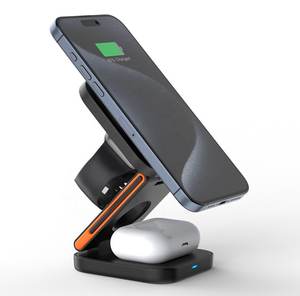 <span class=keywords><strong>3</strong></span>-in-1 manyetik kablosuz şarj çok fonksiyonlu telefon kulaklık akıllı saat aksesuarları - Product Image 1