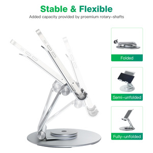 Aluminum Alloy <b>Tablet</b> PC <b>Stand</b> Adjustable 360 Degree Desktop Rotating Holder for Phone and <b>Tablet</b> - Product Image 3