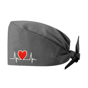 Casquette d'infirmière 100% coton avec broderie, chapeau chirurgical réglable unisexe, bonnets de travail pour hôpital, salon de beauté, vêtements de travail - Product Image 4