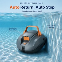 Nettoyeur de piscine robotisé sans fil avec double grattoir élargi, nettoyage des bords écologique, élimine les feuilles, aspirateur de piscine automatique IPX8 pour usage domestique