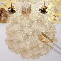 Set de table en PVC de haute qualité, résistant à la chaleur, de forme irrégulière, au design classique exquis et écologique, pour table à manger et fête