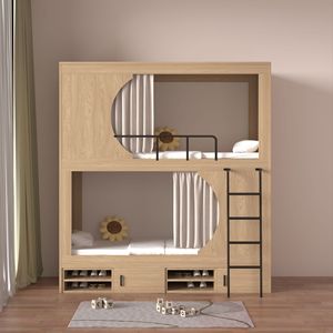 Lit superposé multifonctionnel pour le personnel, design capsule spatiale, lit mezzanine pleine grandeur pour chambre d'hôtel, dortoir étudiant, <span class=keywords><strong>auberge</strong></span> <span class=keywords><strong>de</strong></span> <span class=keywords><strong>jeunesse</strong></span> - Product Image 2