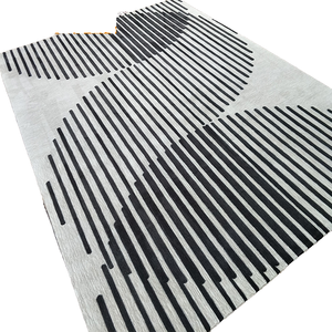 Alfombras de Interior Personalizadas de Alta Calidad, Alfombra Moderna de Pelo Largo con Diseño de Rayas de Poliéster y Acrílico para Sala de Estar y Hogar - Product Image 1
