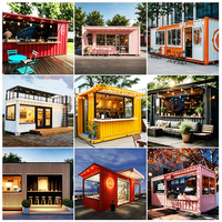 Café conteneur commercial de 20 pieds et 40 pieds, design moderne préfabriqué, portable, pour l'extérieur, idéal pour les bars et les magasins de snacks