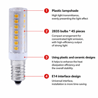 Ampoule LED E14 5W 540LM 230V en céramique de haute qualité, sans scintillement, économie d'énergie, pour hôtel, avec un CRI élevé > 80