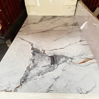 Vente en gros de panneaux muraux en marbre 3D brillant imperméable de 1220*2440 mm, panneaux muraux en PVC 3D, décoration murale en PVC