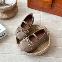 Chaussures pour filles de style princesse, style coréen, en cuir artificiel mat, à fermeture velcro, motif à pois, semelles souples