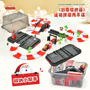 Whale Vision Electric Track Car Christmas Theme DIY Toy Set For <b>Kids</b> Age 5-14 With Lights And <b>Storage</b> <b>Box</b> - Product Image 3
